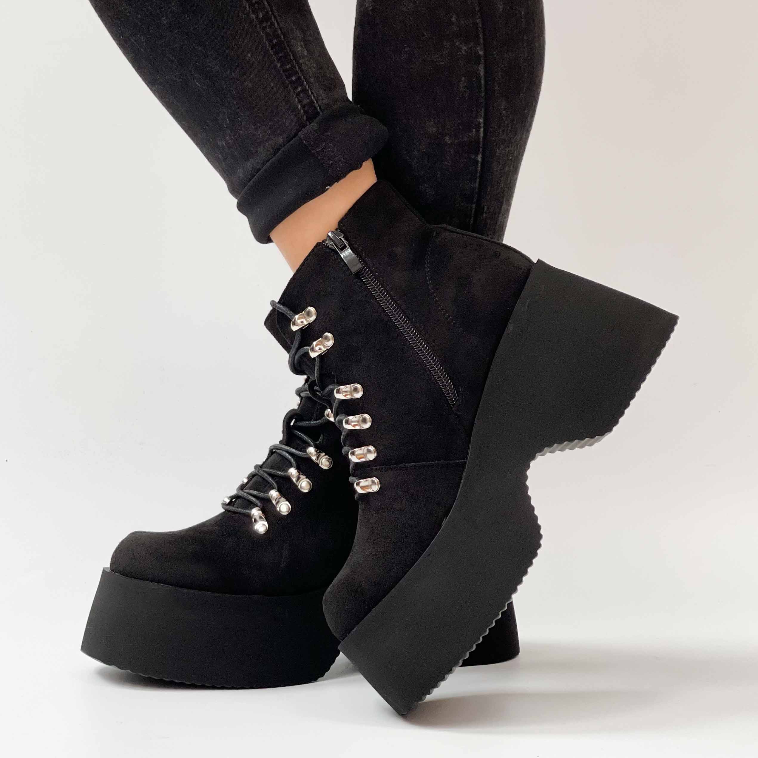 Botines negros plataforma alta y liviana z70 - Imagen 6