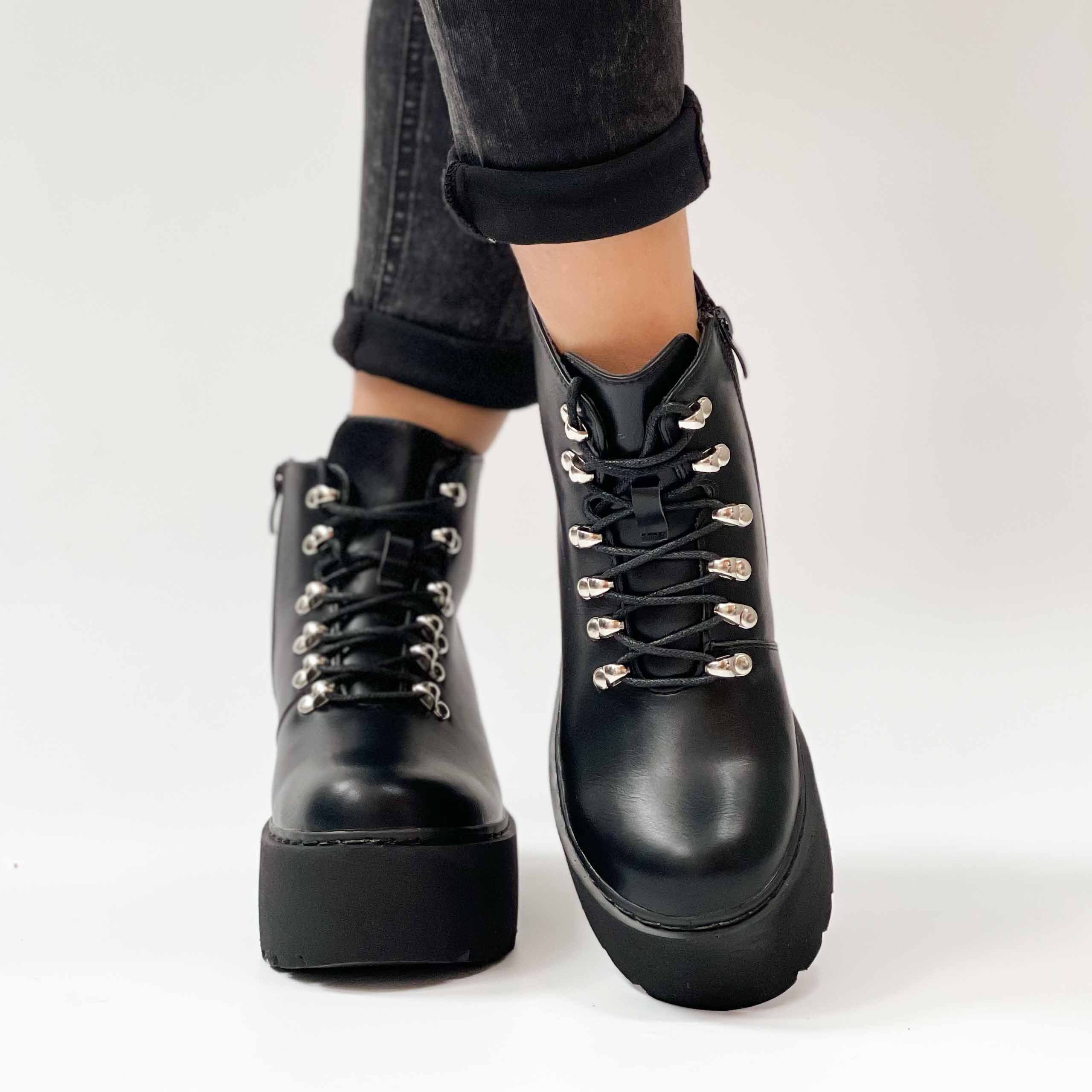 Botines negros plataforma liviana z16 - Imagen 4