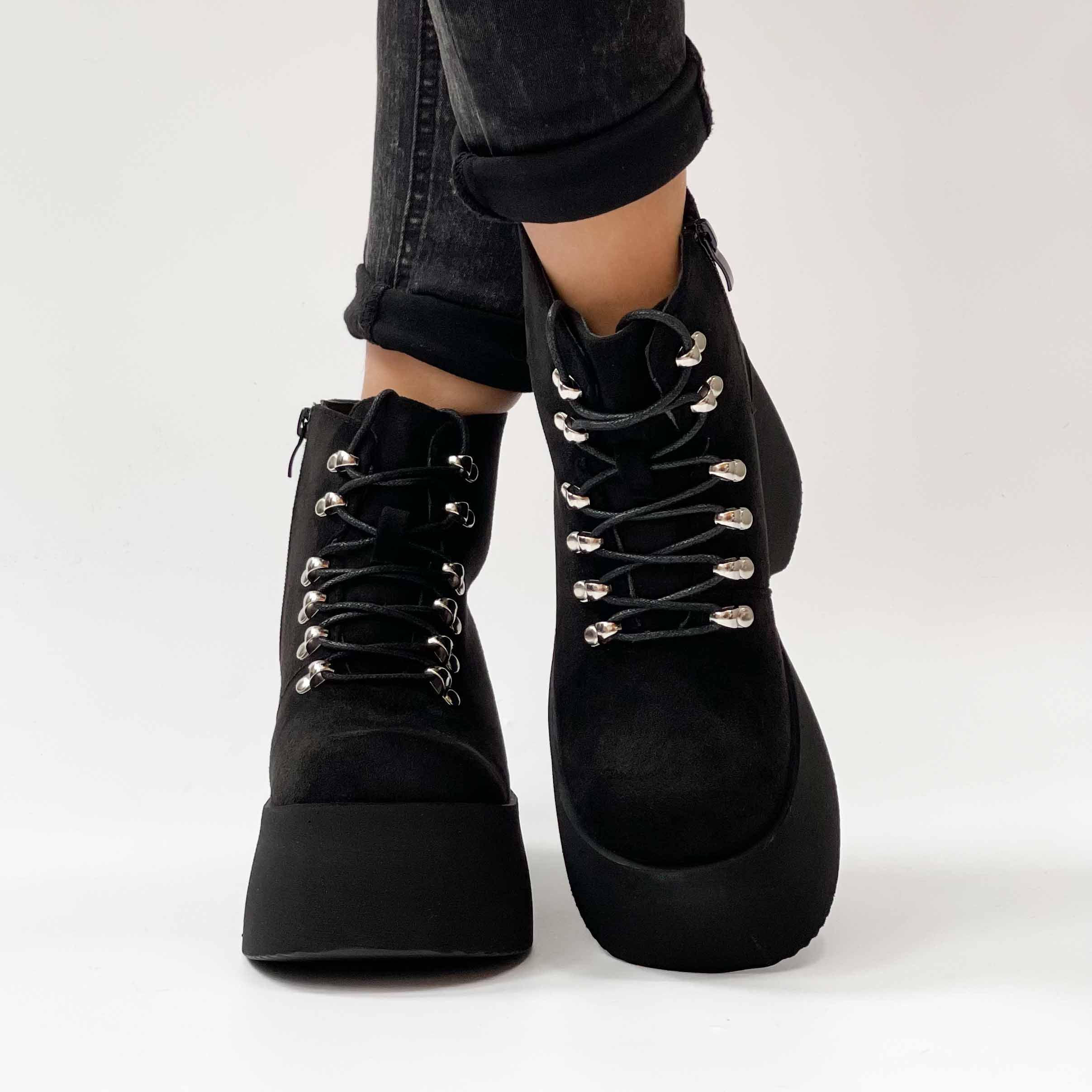 Botines negros plataforma alta y liviana z70 - Imagen 5