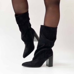 Botines negros taco alto grueso 273