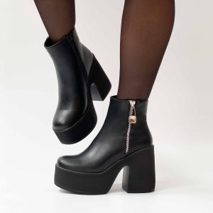 Botines negros taco alto y plataforma z29