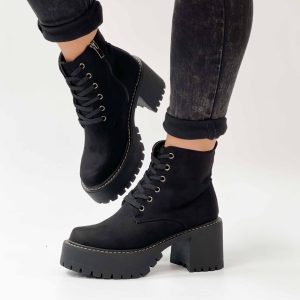 Botines negros taco y plataforma gruesa t90