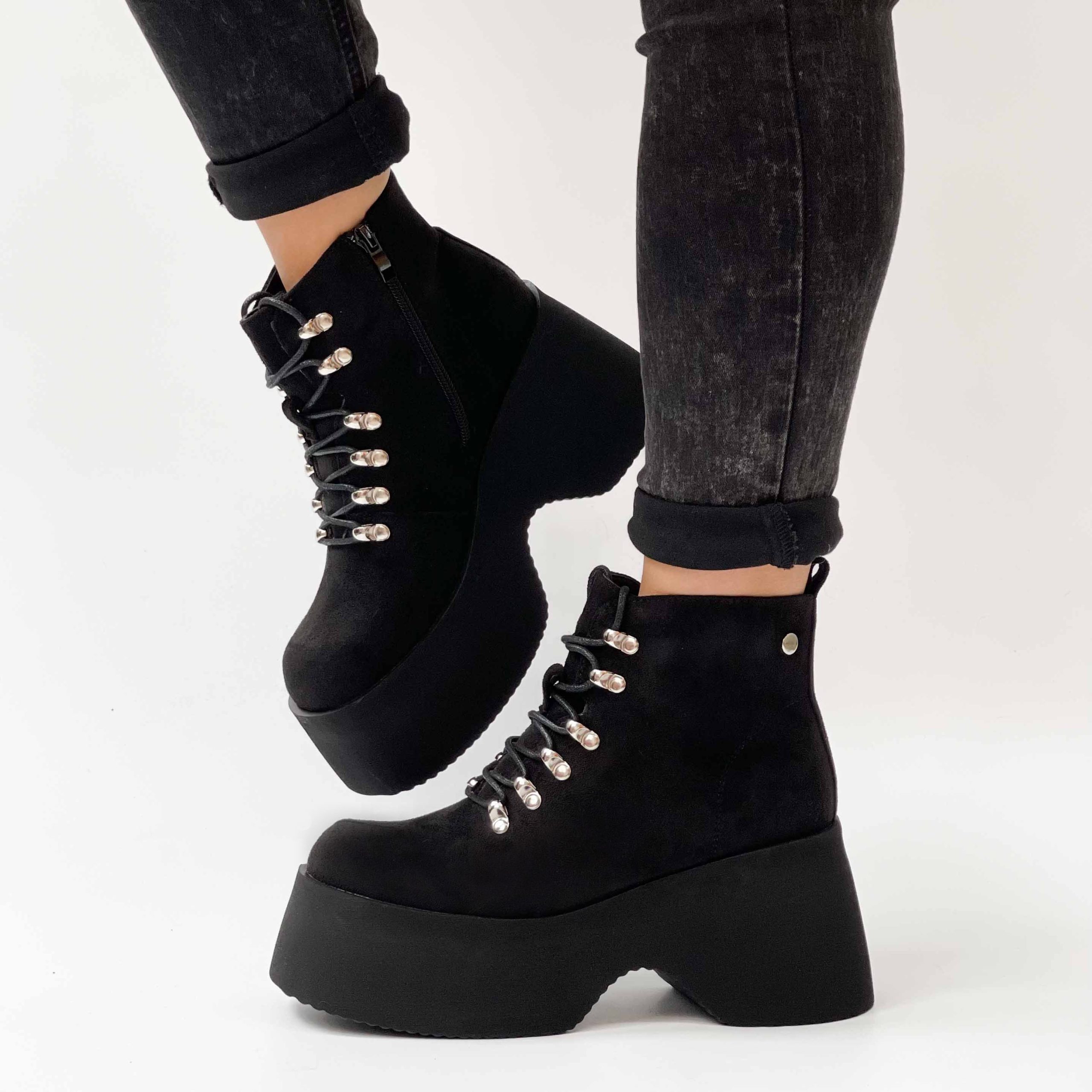 Botines negros plataforma alta y liviana z70 - Imagen 3
