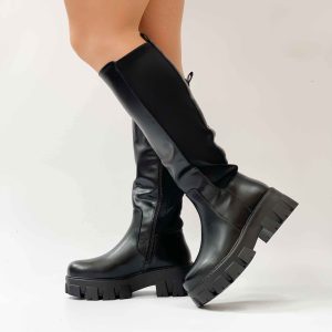 Botas elasticadas negras plataforma 05