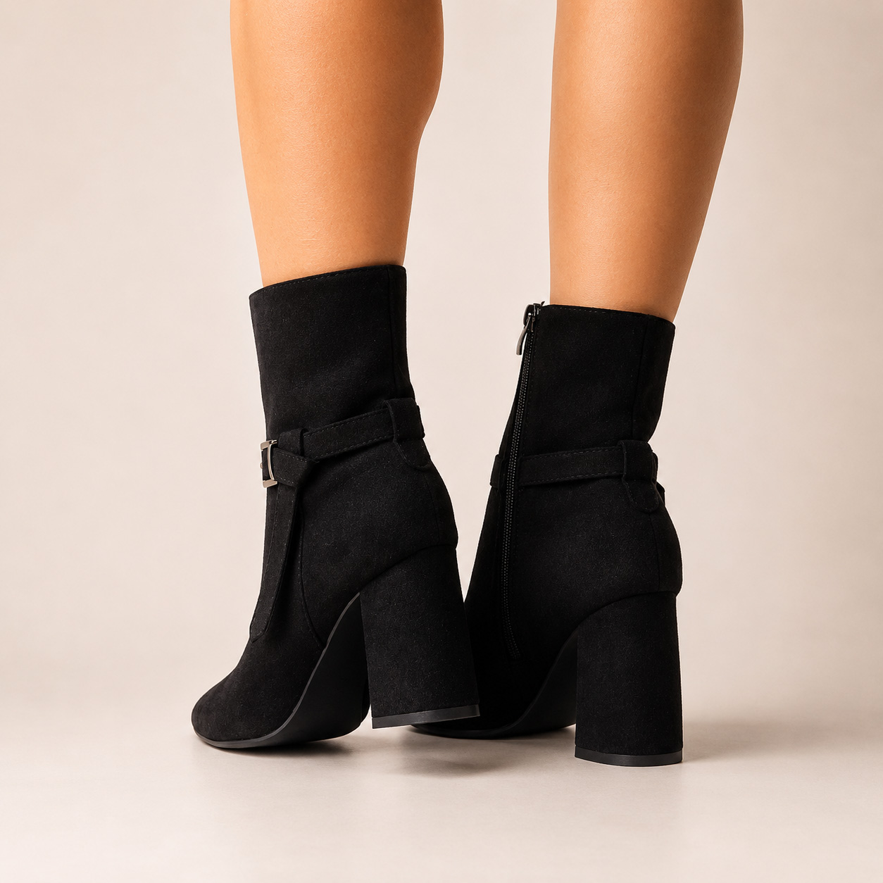Botines negros taco grueso 330-G - Imagen 6