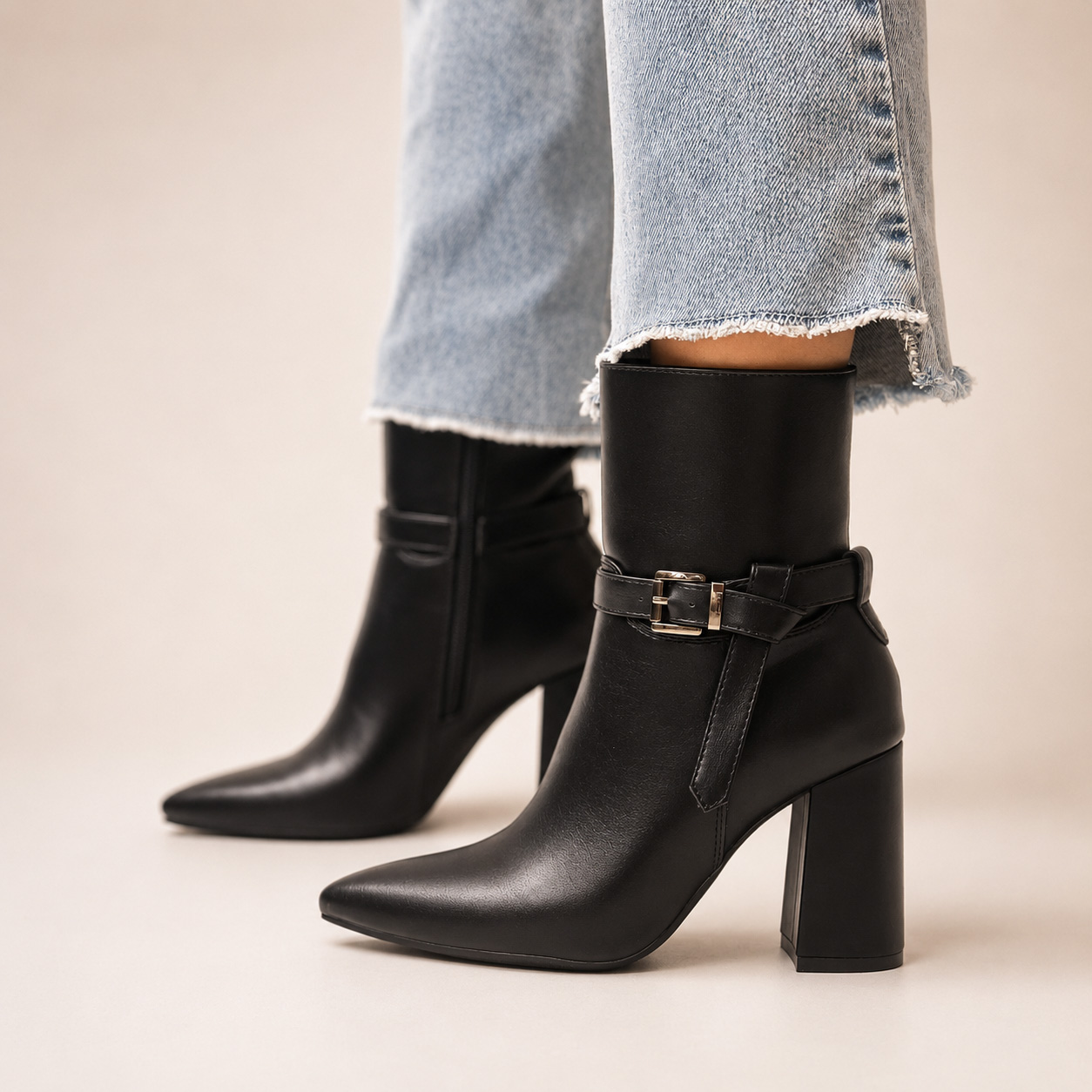 Botines negros taco grueso 330-C - Imagen 7