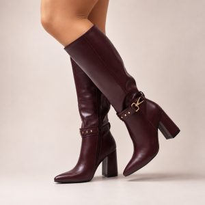 Botas burdeo taco grueso b13