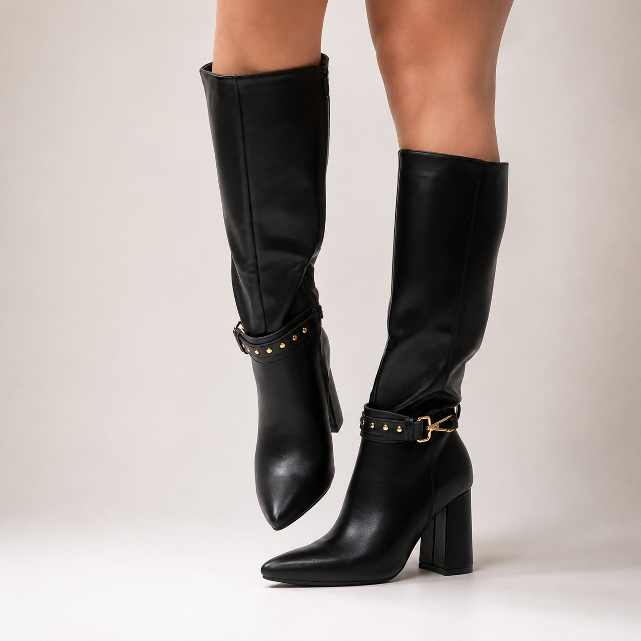 Botas negras taco grueso n13 - Imagen 4