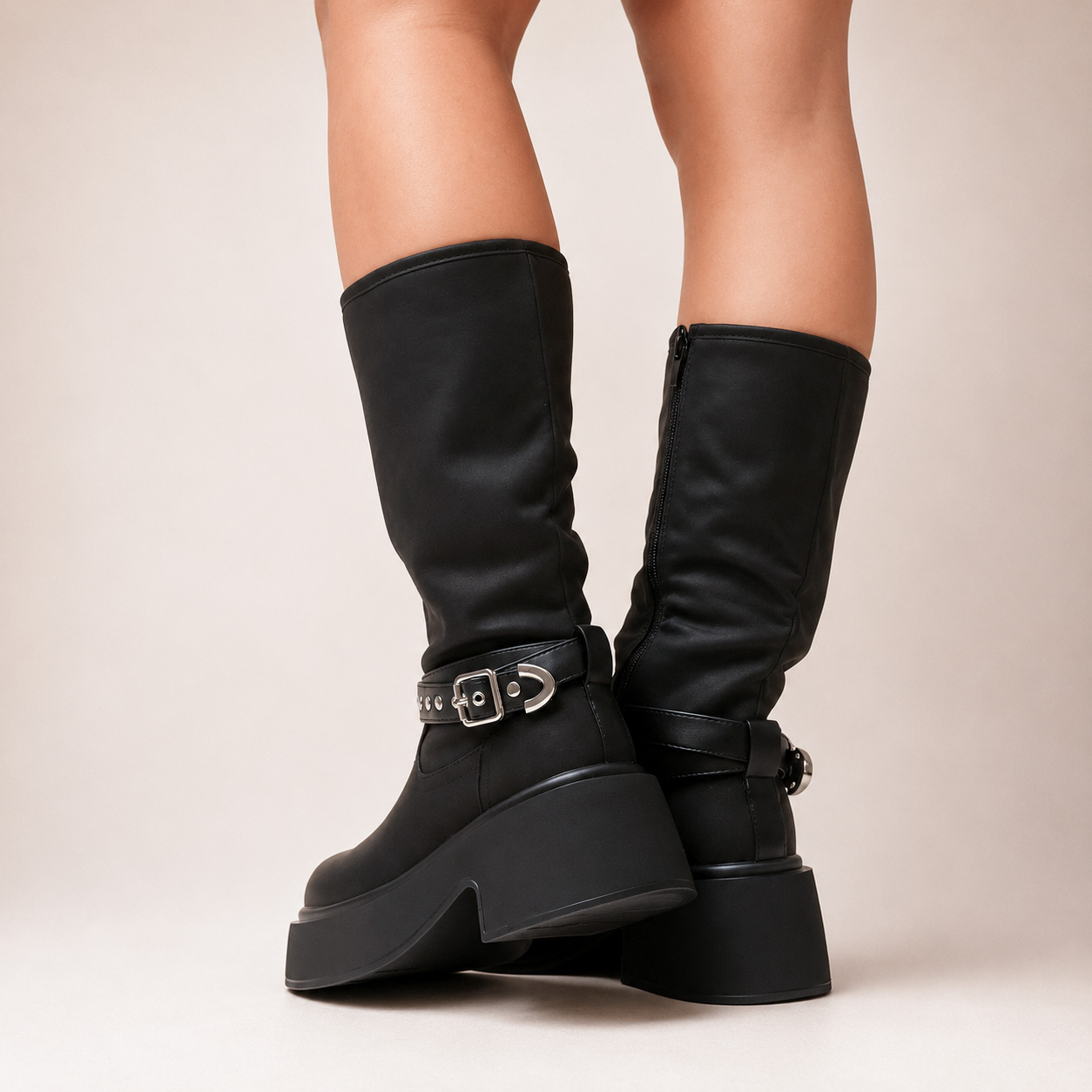 Botas negras plataforma gruesa 261 - Imagen 4