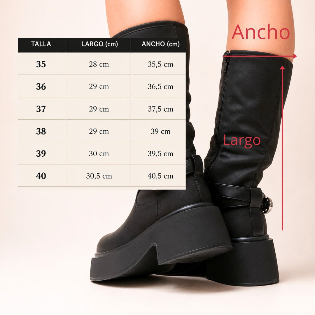 Botas negras plataforma gruesa 261 - Imagen 3