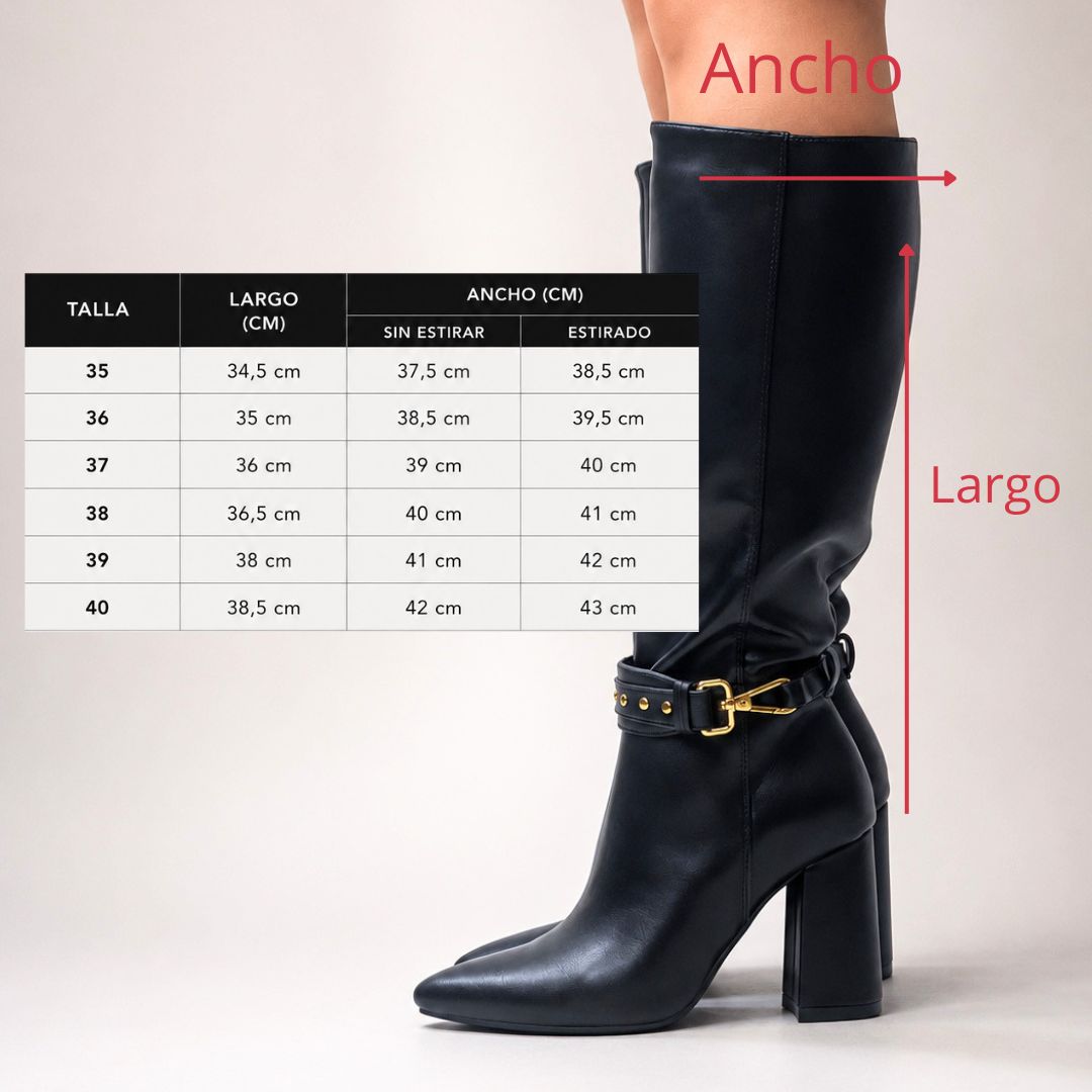 Botas negras taco grueso n13 - Imagen 3