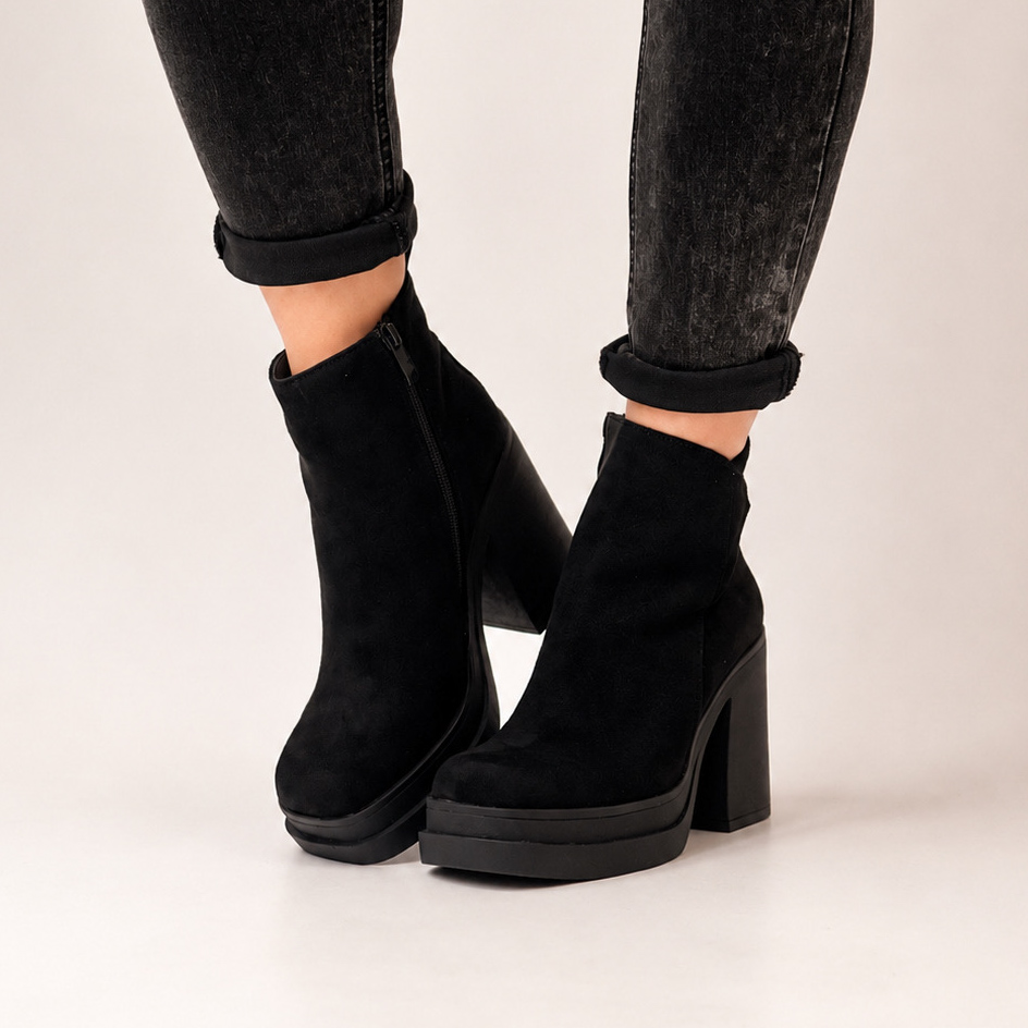 Botines negros taco y plataforma 81G - Imagen 6