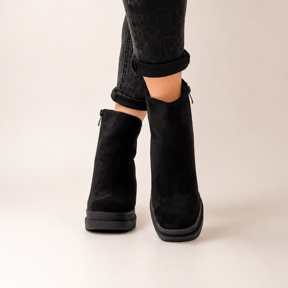 Botines negros taco y plataforma 81G - Imagen 5