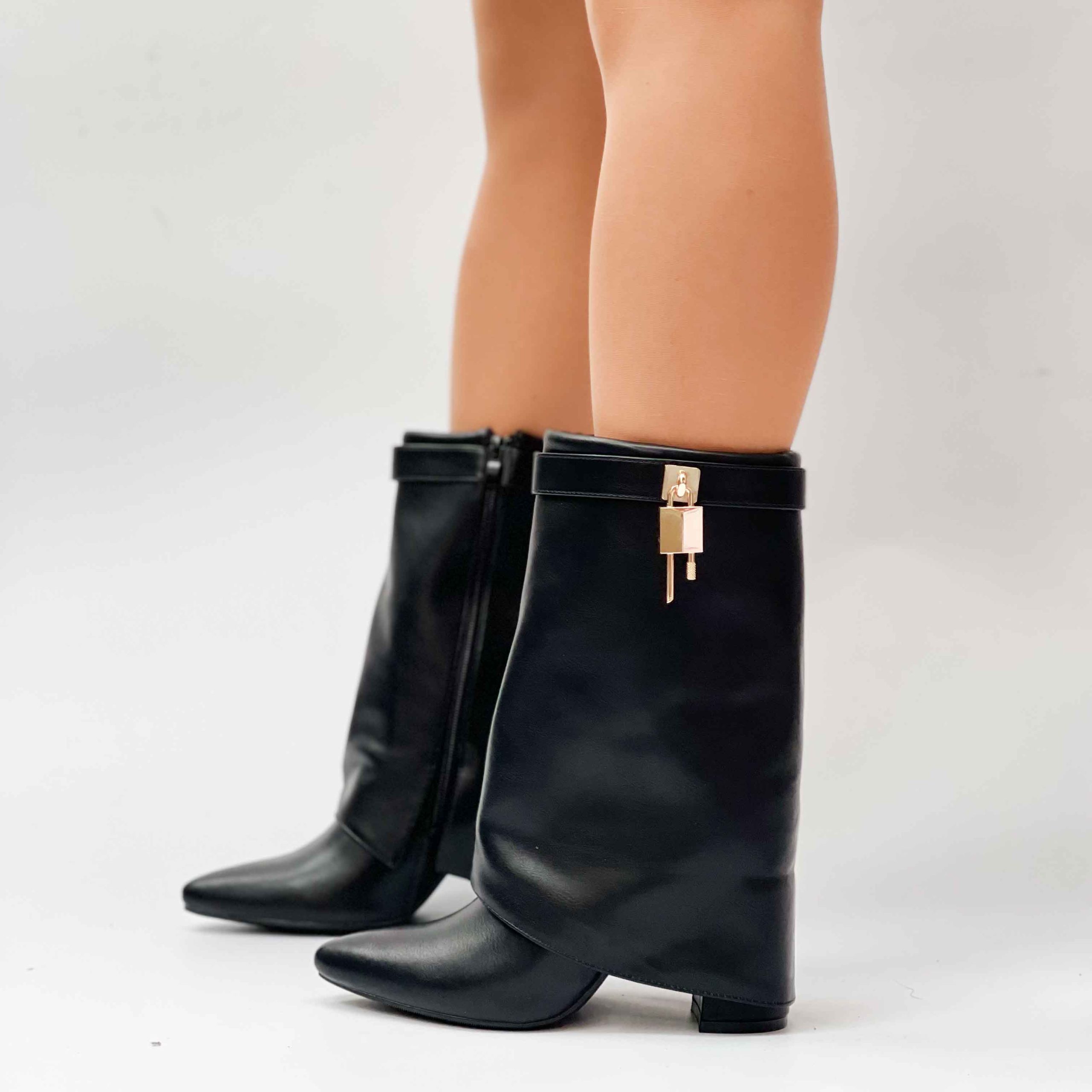 Botas negras de mujer con candado 095 - Imagen 6