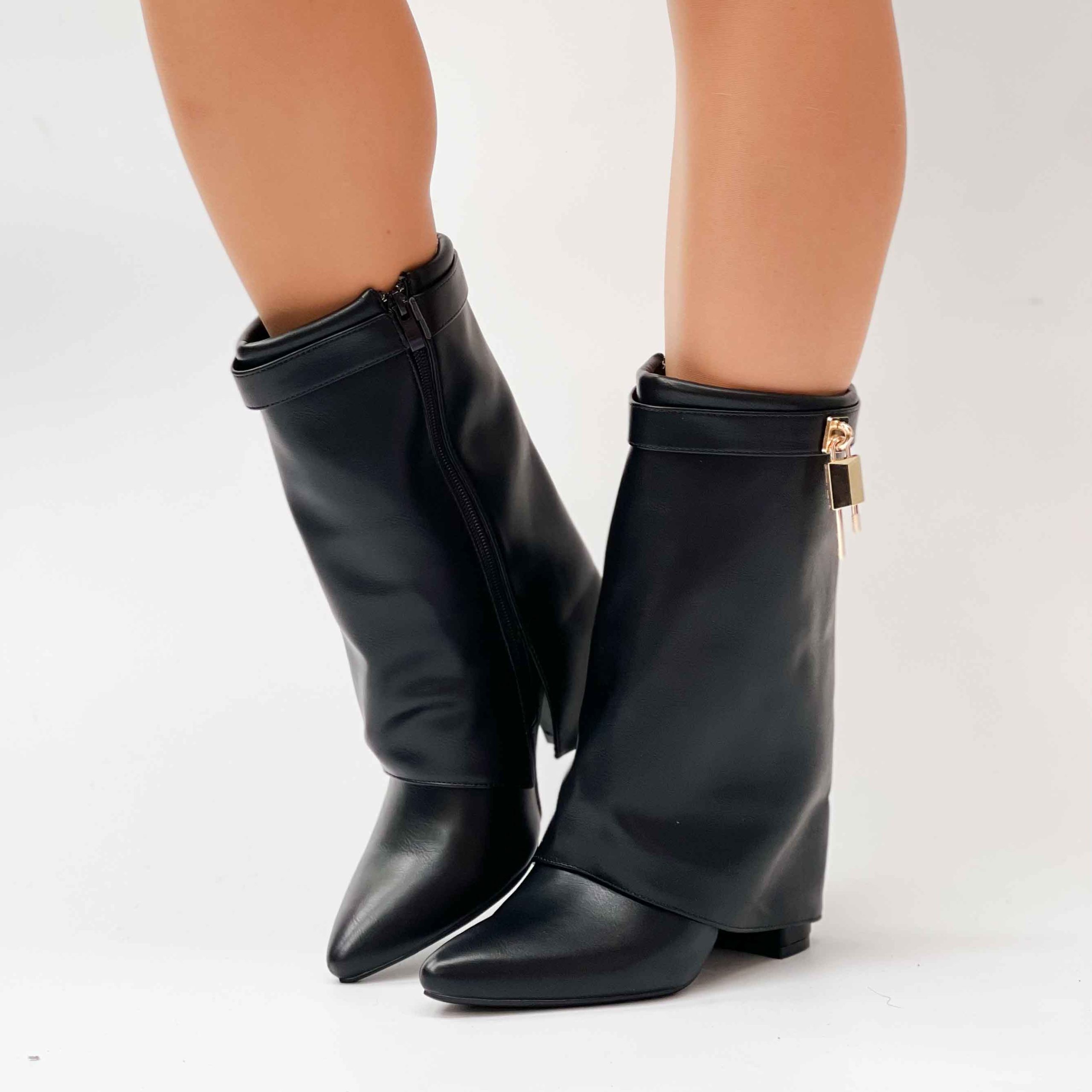 Botas negras de mujer con candado 095 - Imagen 4