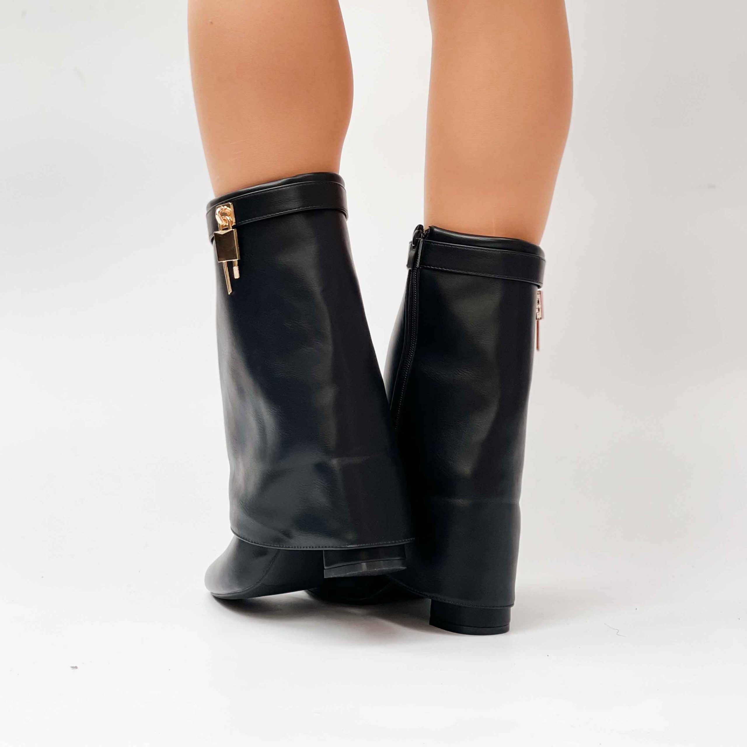 Botas negras de mujer con candado 095 - Imagen 3