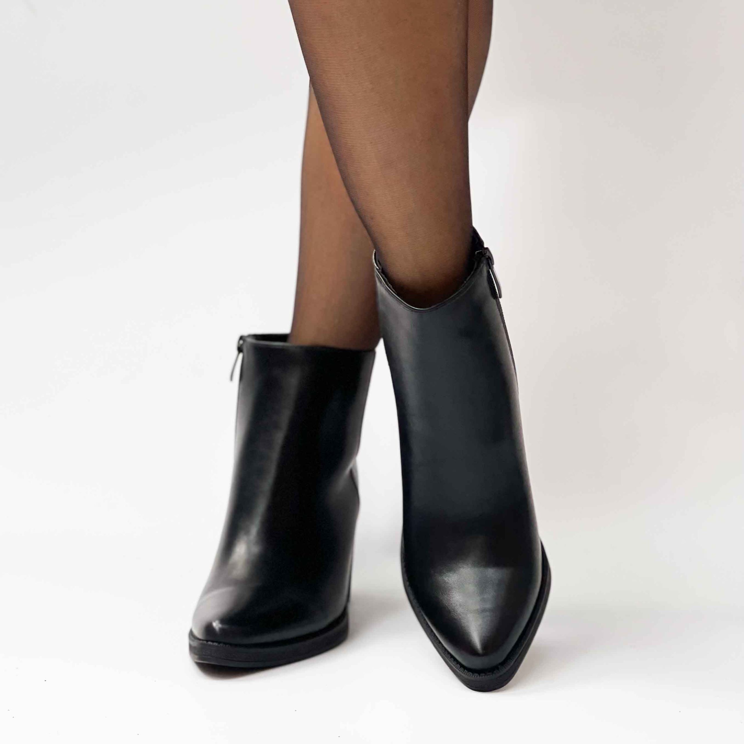 Botines negros de mujer taco grueso 03 - Imagen 4