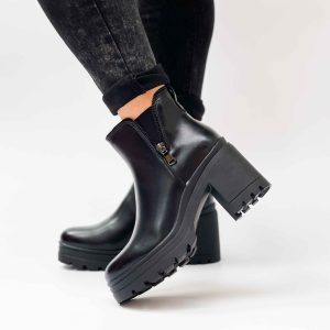 Botines negros de mujer con plataforma 78pu