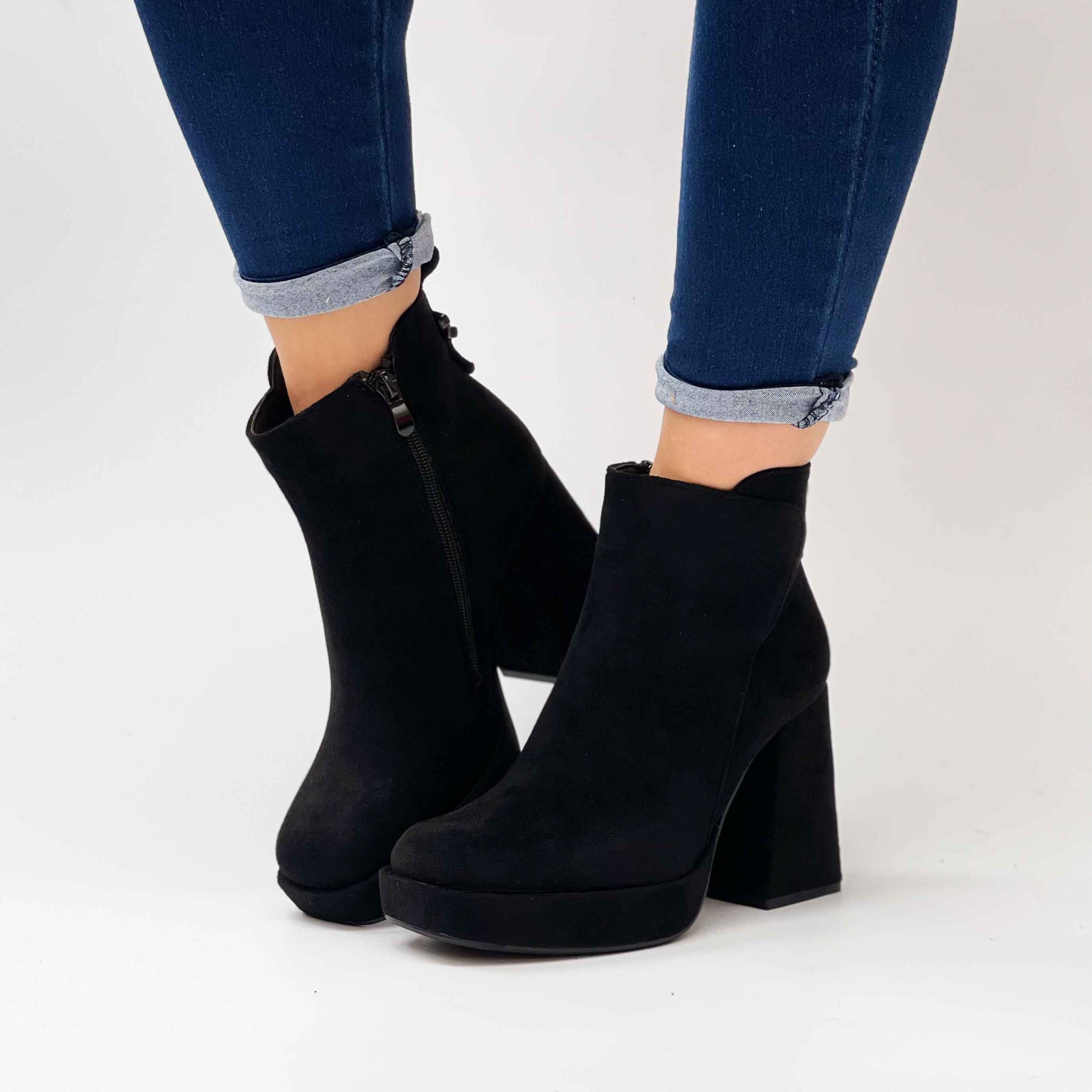 Botines con taco negros de mujer 65 - Imagen 2
