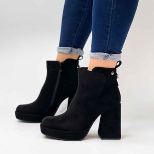 Botines con taco negros de mujer 65