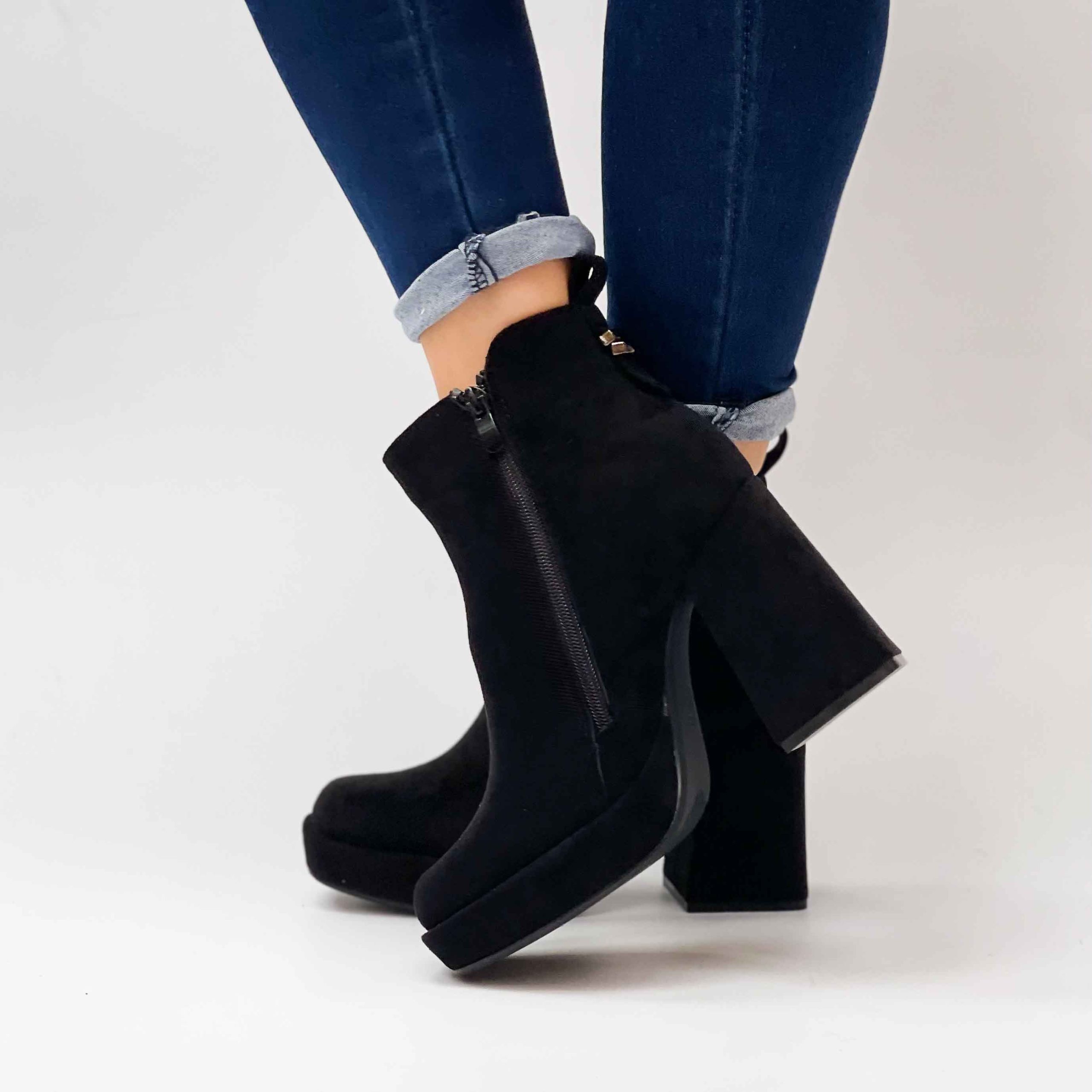 Botines con taco negros de mujer 65 - Imagen 5