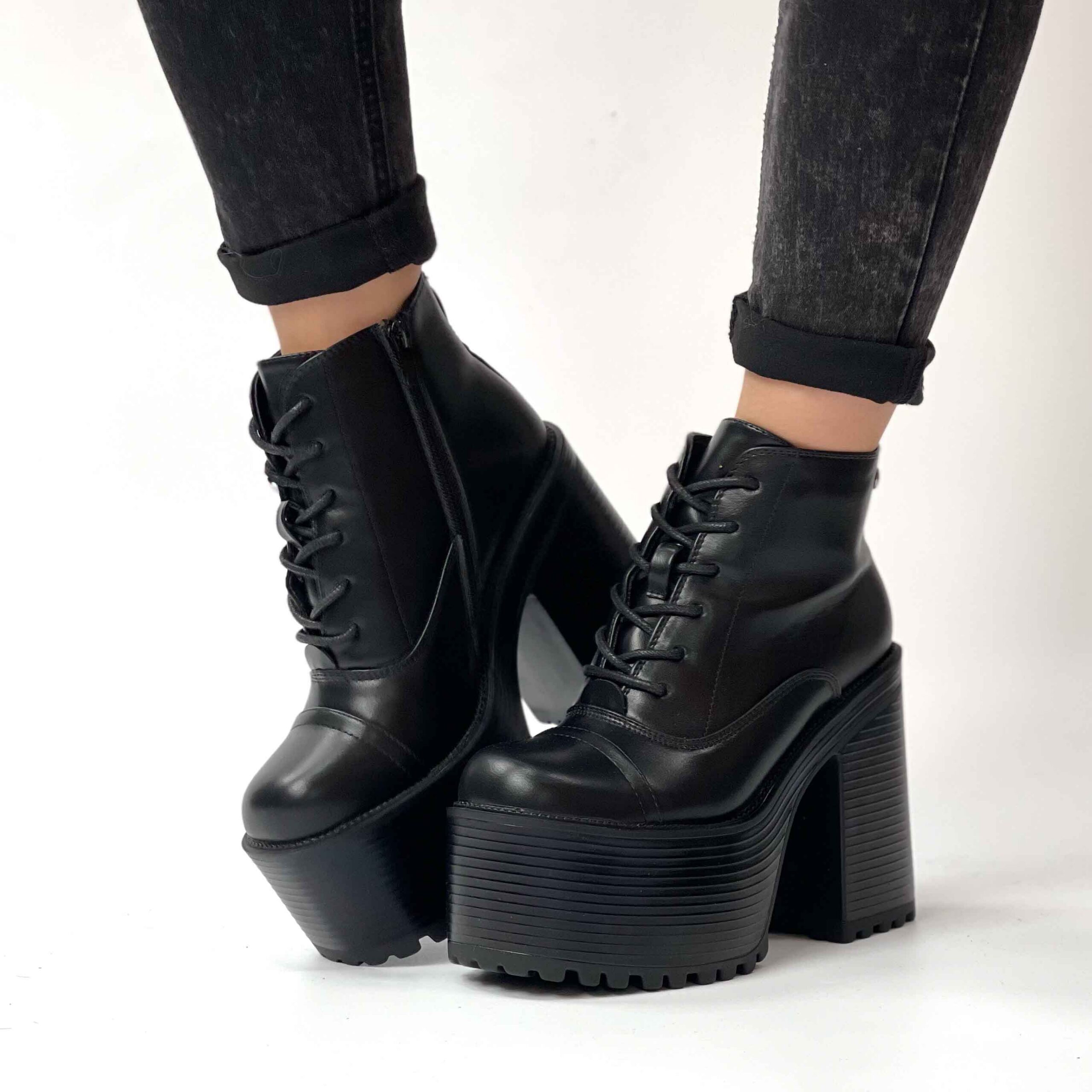Botines negros de mujer con plataforma 012 - Imagen 4
