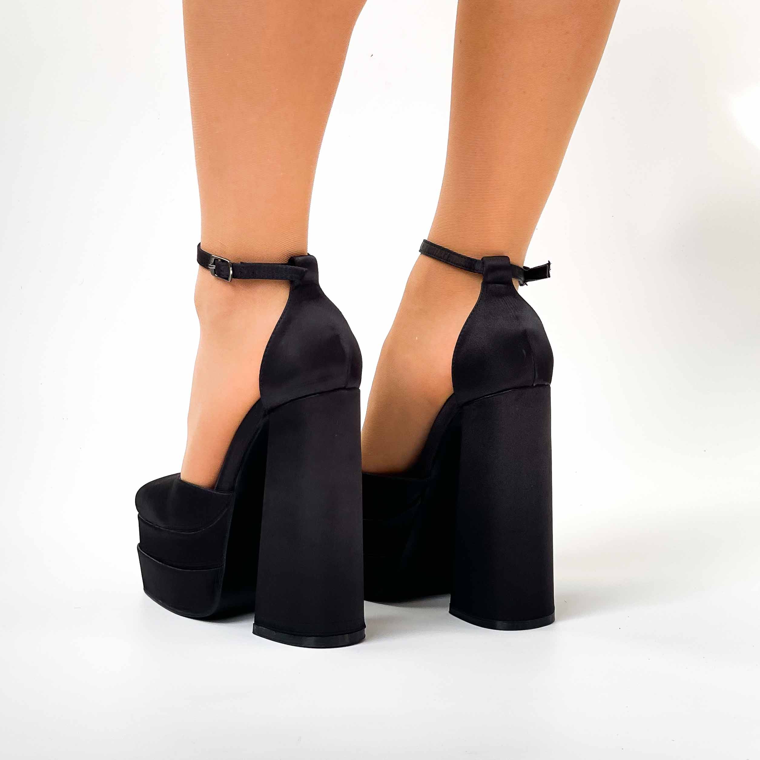 zapatos negros taco alto y plataforma de mujer 720 - Imagen 4
