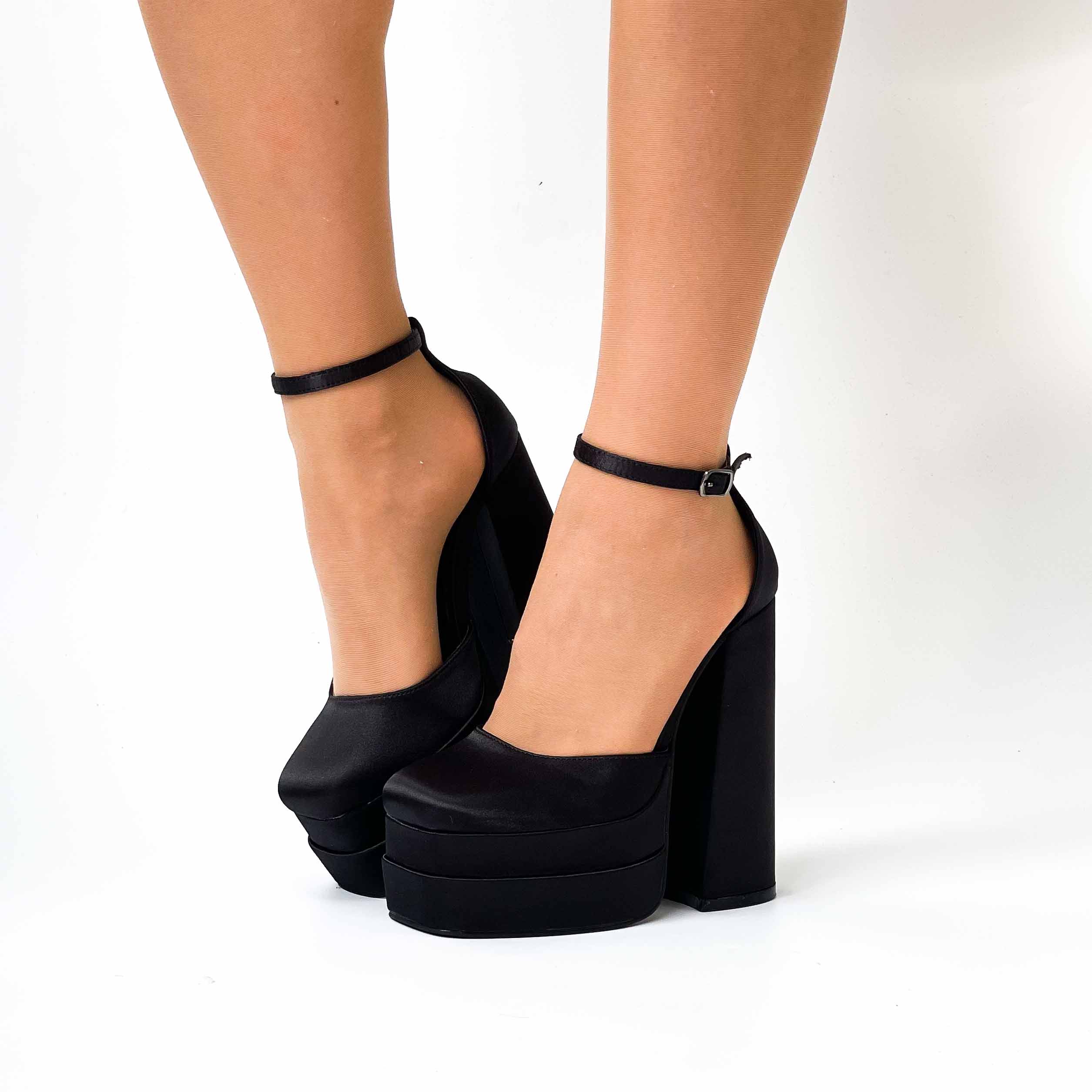 zapatos negros taco alto y plataforma de mujer 720 - Imagen 3