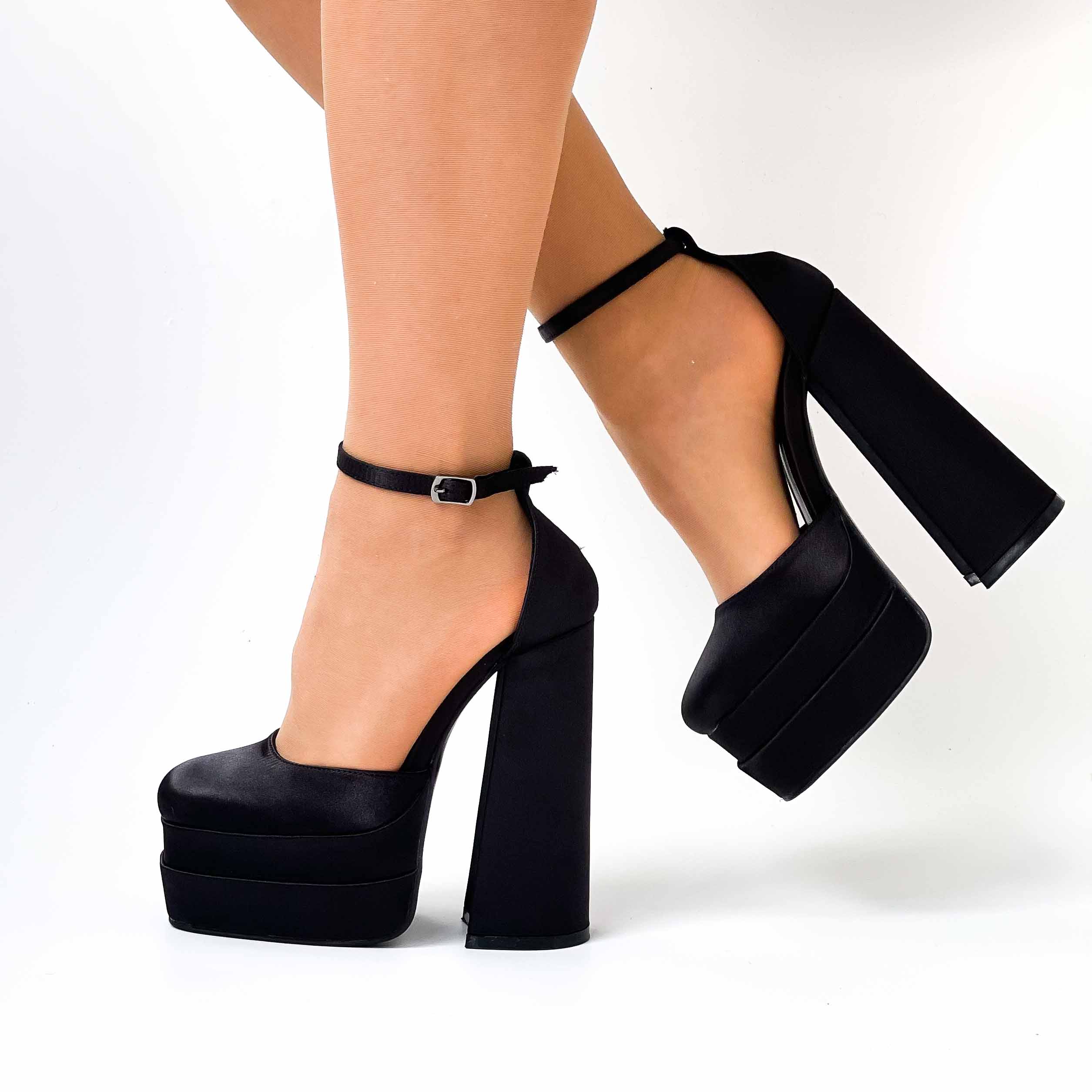 zapatos negros taco alto y plataforma de mujer 720 - Imagen 6
