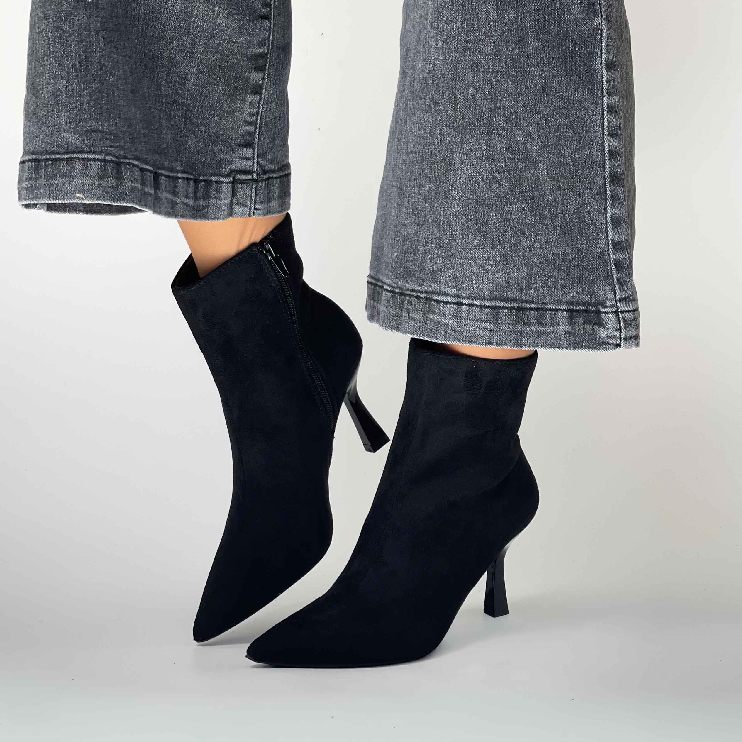 Botines negros de mujer con taco t50