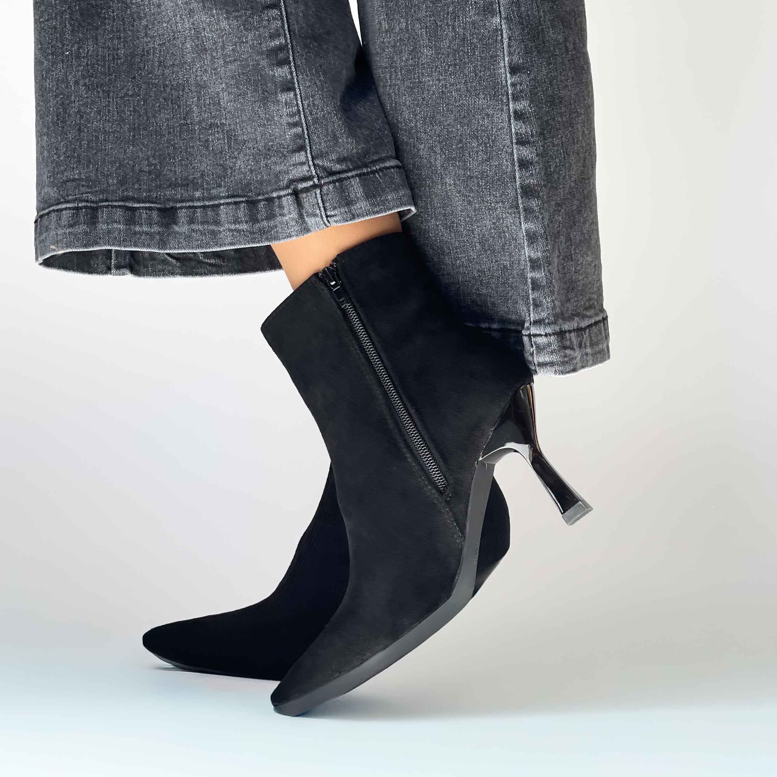 Botines negros de mujer con taco t50